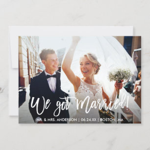 Faire-part Script de pinceau moderne Nous avons marié Mariage