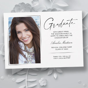 Faire-part Script d'encre manuscrite moderne Graduate 2 photo