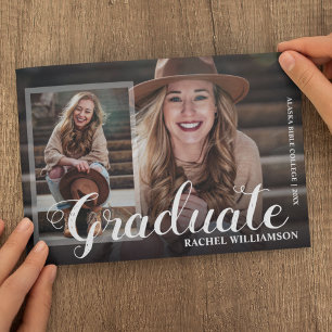 Faire-part Script Graduate 2 Modern Photo Collage Graduation