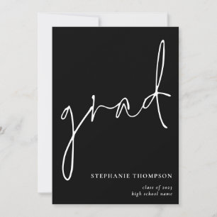 Faire-part Script moderne 2025 Graduation noire
