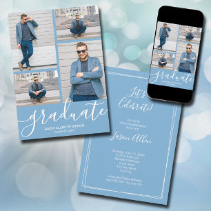 Faire-part Script moderne 4 Diplôme photo