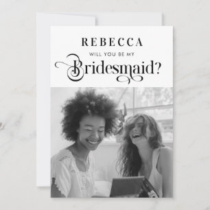 Faire-part Script vintage et photo Retro Bridesmaid Propositi