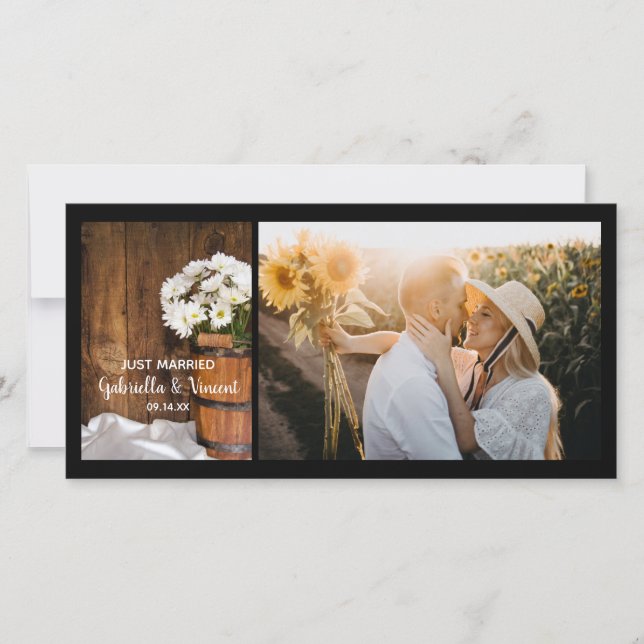 Faire-part Seau en bois et marmites pays juste marié (Devant)