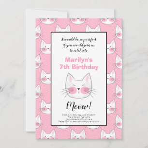 Faire-part Septième fête d'anniversaire pour fille