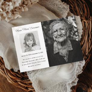 Faire-part Service commémoratif Célébration de la vie Photo