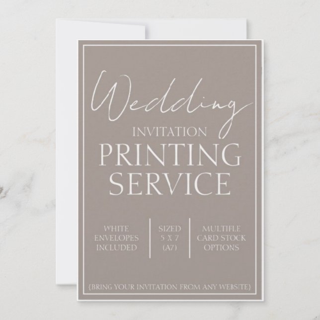 Faire-part Services personnalisés d'impression d'invitation d (Devant)