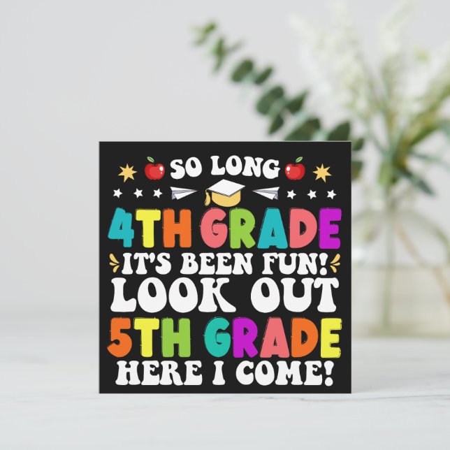 Faire-part Si longue 4e année regardez dehors 5e année Gradua (Debout devant)