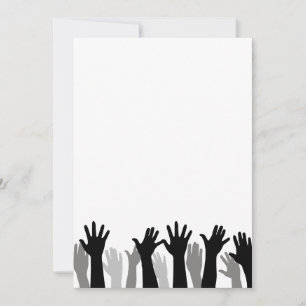 Faire-part Silhouette des mains levées, levage de mains, prot