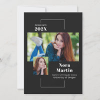 Simple 2 Photo Graduation noir blanc