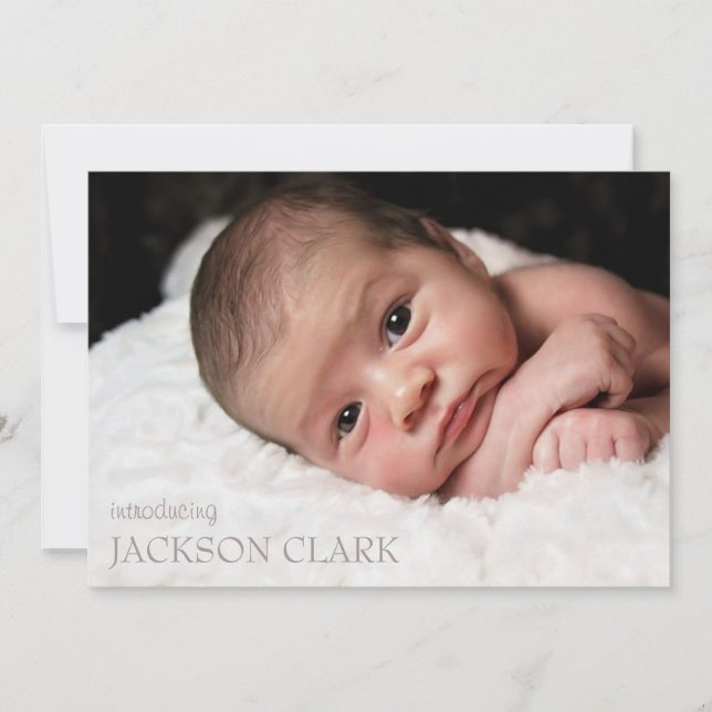 Faire-part Simple Blue Baby Boy Photo Collage Naissance (Devant)