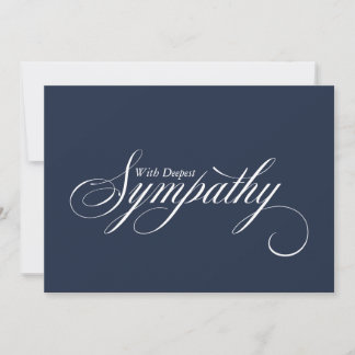 Faire-part Simple Blue Elegant Script Sympathy Card