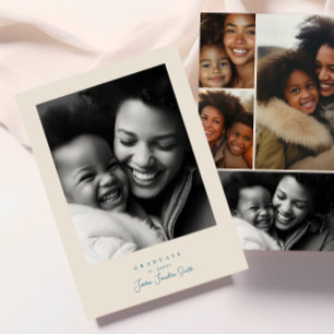 Faire-part simple cadre moderne 5 script photo graduation