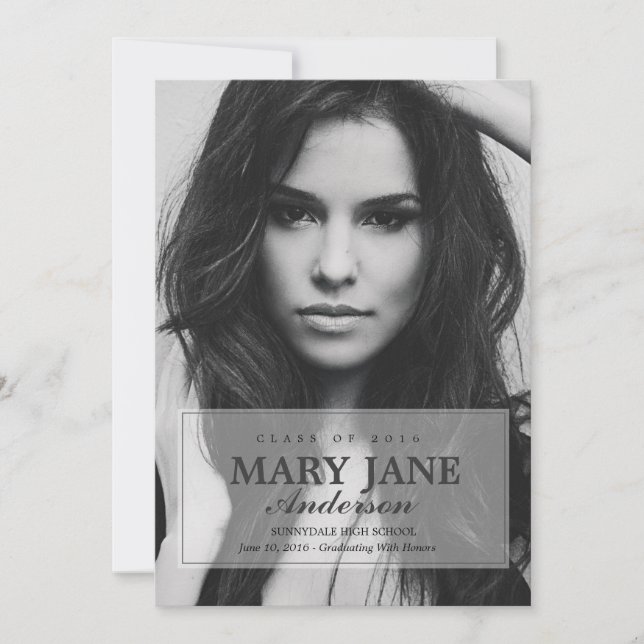 Faire-part simple d'obtention du diplôme | DIPLÔME (Devant)