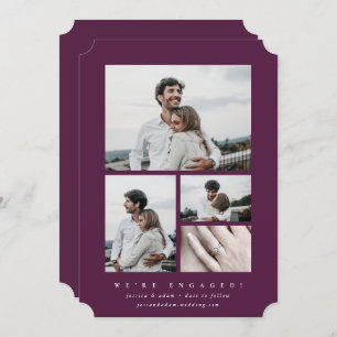 Faire-part simple Elegant Multi Photo Fiançailles