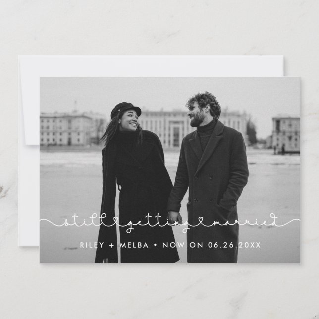 Faire-part Simple mise à jour de mariage toujours mignon (Devant)