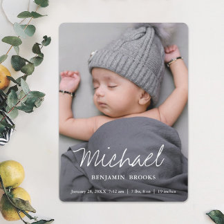 Faire-part Simple Moderne Annonce de Naissance Garçon ou Fill