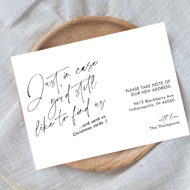 Faire-part Simple moderne Funny Black and White Moving (Créateur téléchargé)