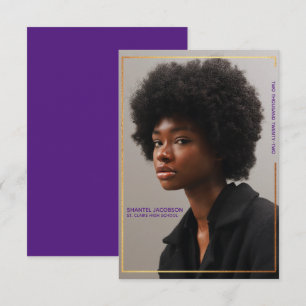 Faire-part simple moderne Gold Border Graduation