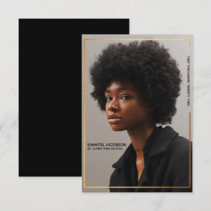 Faire-part simple moderne Gold Border Graduation