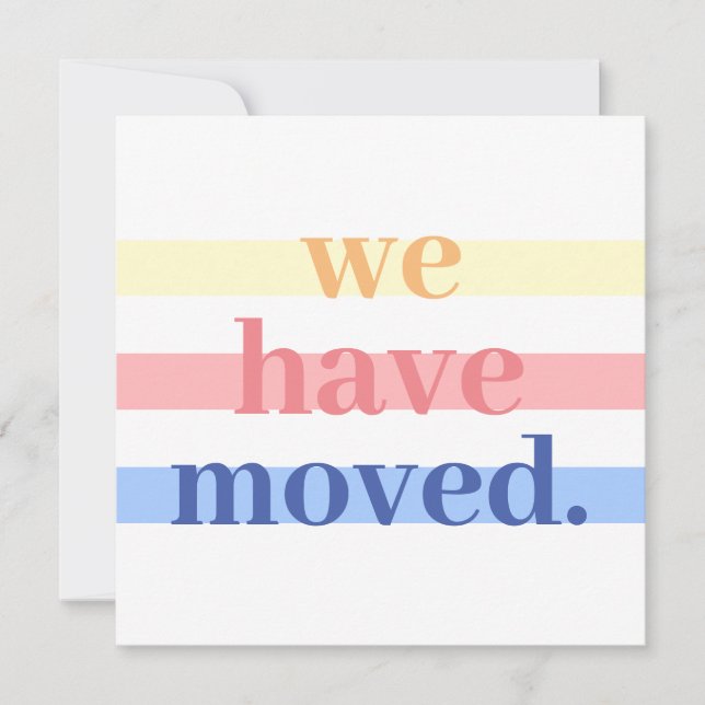 Faire-part Simple Pastel Nous Avons Déménagé (Devant)