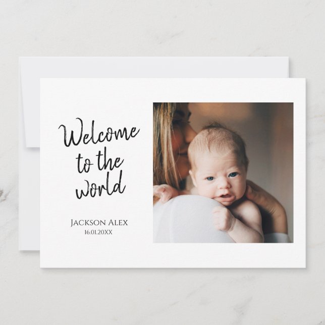 Faire-part Simple photo de Collage Welcome to the World Birth (Devant)