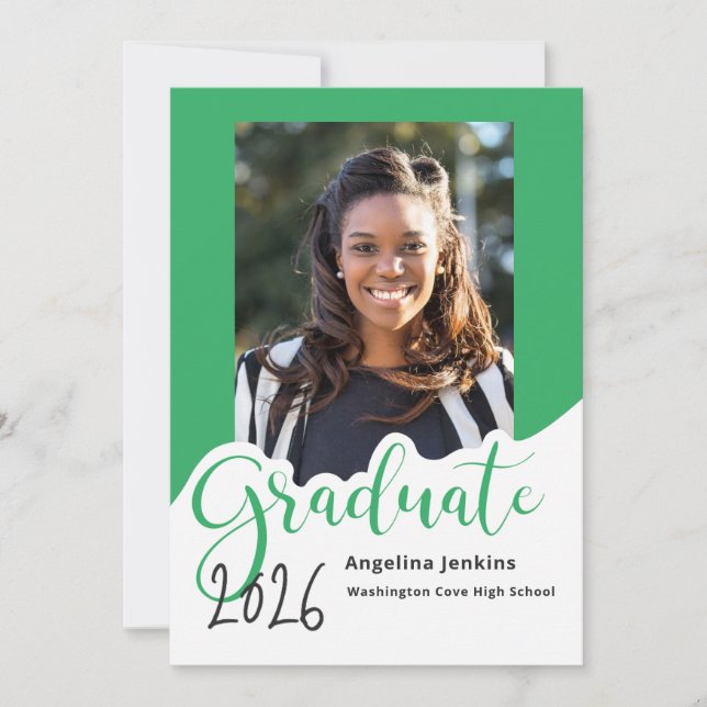 Faire-part Simple photo Whimsical Green 2025 (Devant)