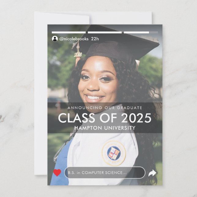Faire-part Social Media Story Post Diplôme photo (Devant)