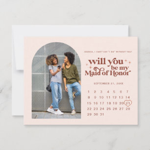 Faire-part Soyez ma servante d'honneur Photo et calendrier