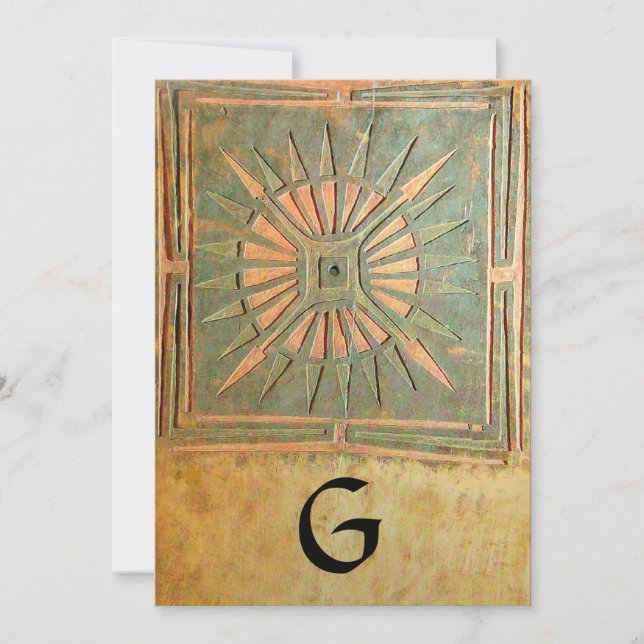 Faire-part STAR DU MATIN, jaune antique, vert, blanc (Devant)