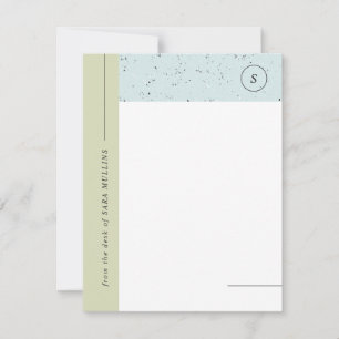Faire-part Stationery minimaliste Terrazzo Monogramme - Vert