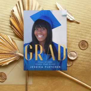 Faire-part Style Bold jaune or Foil GRAD photo 2023