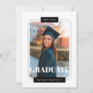 Faire-part Style Poster Minimaliste Moderne Graduation Photo