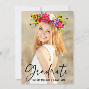 Faire-part Stylo d'encre moderne Calligraphie Graduation
