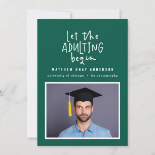 Faire-part Stylo marqueur moderne adulting graduation photo