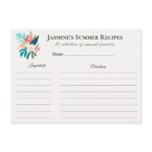 Summer Recipe Card | Citrus & Floral Kitchen