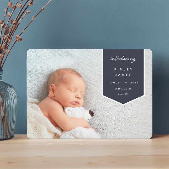 Faire-part Superposition de bannière | Naissance photo horizo (Créateur téléchargé)