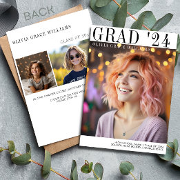 Faire-part Superposition de graduation minimaliste moderne 20