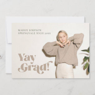 Faire-part Sur Trend Minimaliste Neutral Photo Graduation