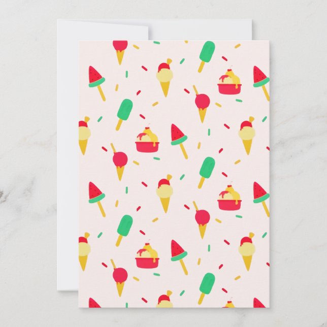 Faire-part Sweet Summer Fun Rainbow Ice Cream Sprinkings (Devant)