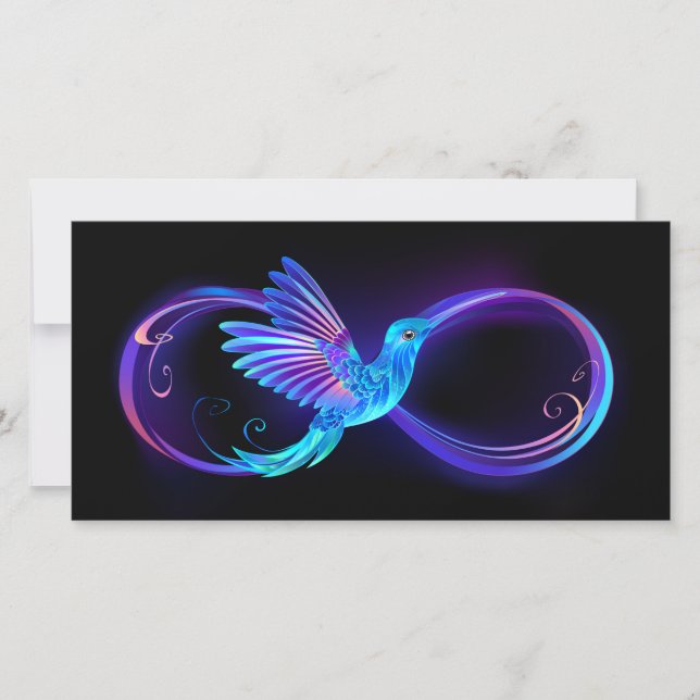 Faire-part Symbole de Neon Infinity par Glowing Hummingbird (Devant)