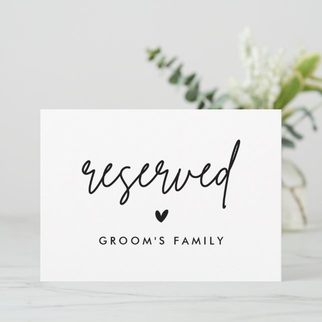 Faire-part Symbole Réservé de la famille de Mariage Groom mod (Debout devant)