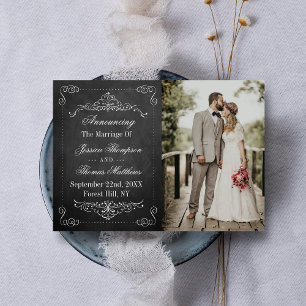 Faire-part Tableau de bord fleuri Ornate Mariage Photo Mariag