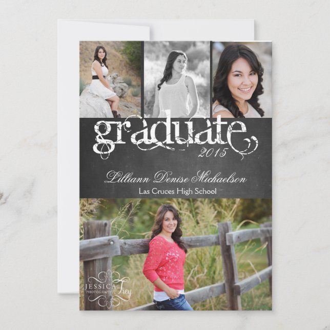 Faire-part Tableau noir 5x7 Tableau noir Senior (Devant)