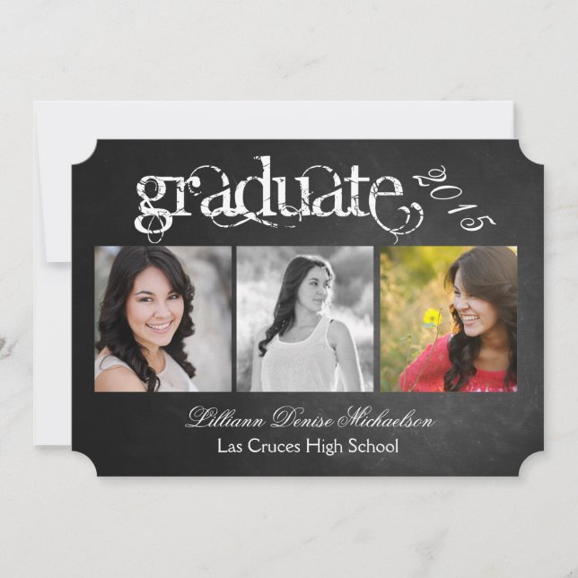 Faire-part Tableau noir 5x7 Tableau noir Senior (Devant)