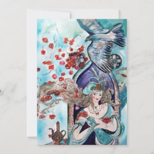 Faire-part TALE DE FOIRE TURQUE, rouge vif bleu violet brilla