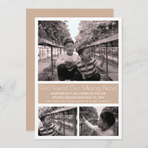 Faire-part Tan Modern Minimaliste Adoption Enfant 3 Photo
