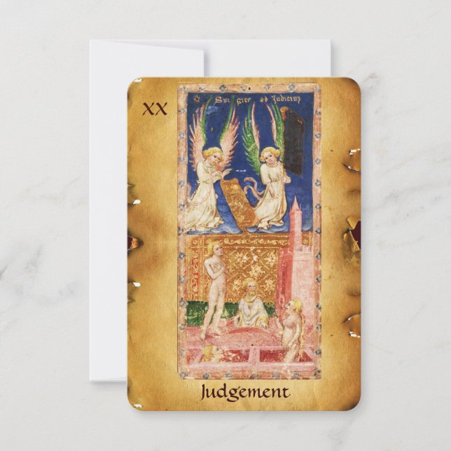 FAIRE-PART TAROTS DE RENAISSANCE ANTIQUE 20 / JUGEMENT (Devant)