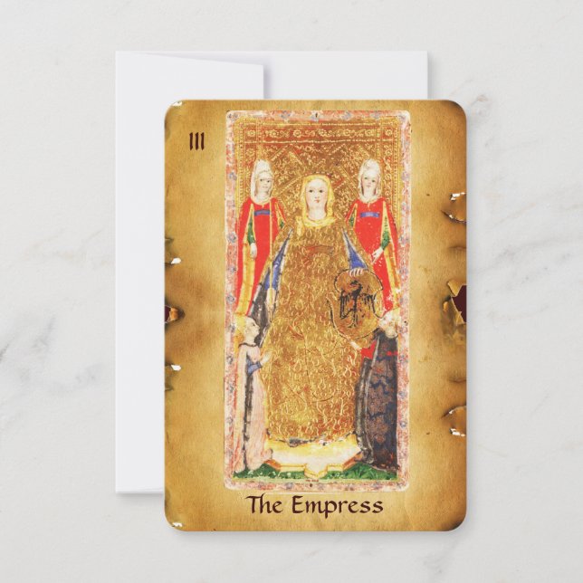 FAIRE-PART TAROTS DE RENAISSANCE ANTIQUE 3 / L'EMPRESS (Devant)