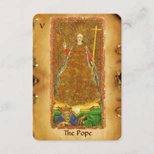 Faire-part TAROTS DE RENAISSANCE ANTIQUE 5 / LE PAPE ( Foi )
