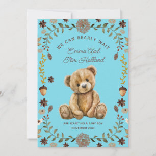 Faire-part Teddy Bear Pregnancy Blue Boy